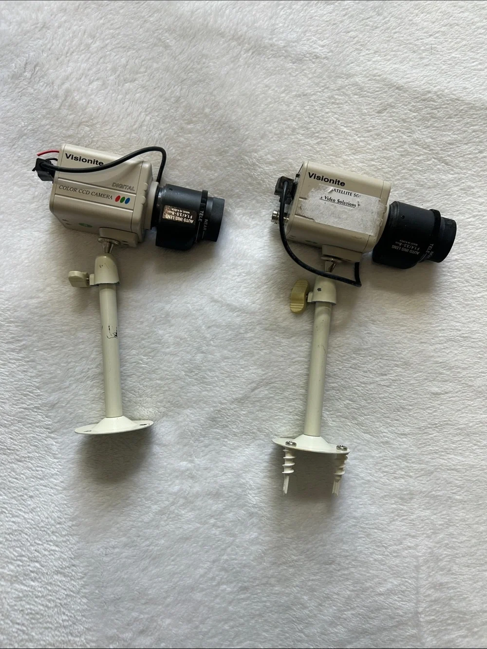 Set of Two Visionite Color CCD Security Cameras -Tan and Black